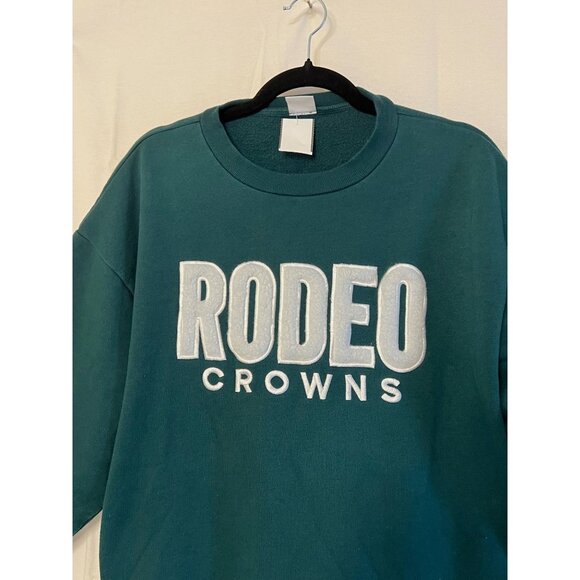 Rodeo Crowns Wide Bowl Green Pullover Sweatshirt Free Size Unisex Japanese Brand - Picture 7 of 16